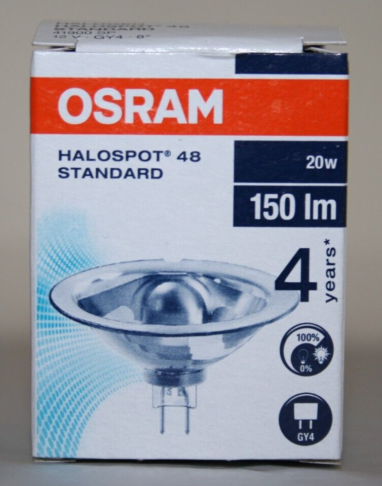 OSRAM Halogen 41900SP Halospot 48 Standard GY4 20W 12V 8° dimmbar!LONGLIFE 4000h
